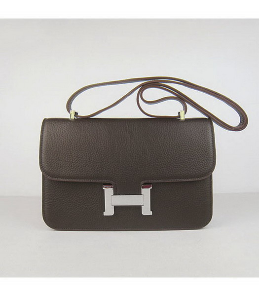 Hermes Constance Silver Lock Brown Togo Leather Bag
