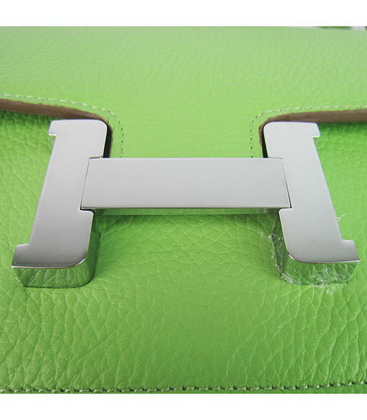 Hermes Constance Silver Lock Green Togo Leather Bag-5