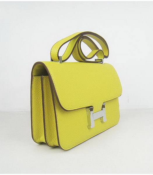 Hermes Constance Silver Lock Lemon Yellow Togo Leather Bag-1
