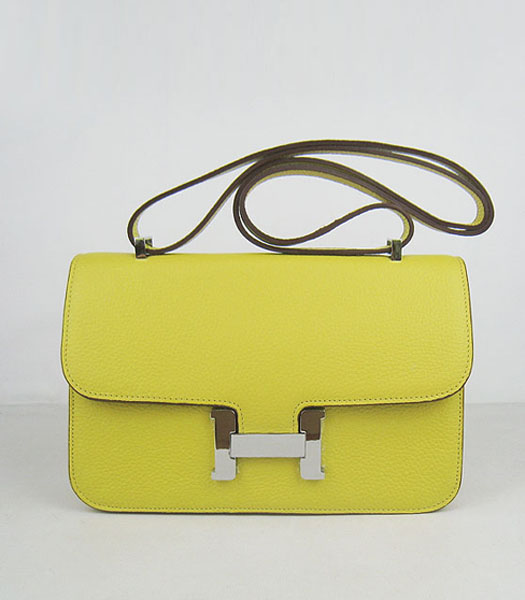 Hermes Constance Silver Lock Lemon Yellow Togo Leather Bag
