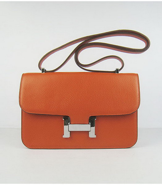 Hermes Constance Silver Lock Orange Togo Leather Bag