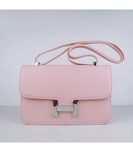 Hermes Constance Silver Lock Pink Togo Leather Bag