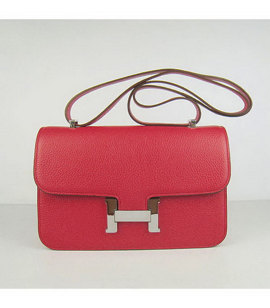 Hermes Constance Silver Lock Red Togo Leather Bag