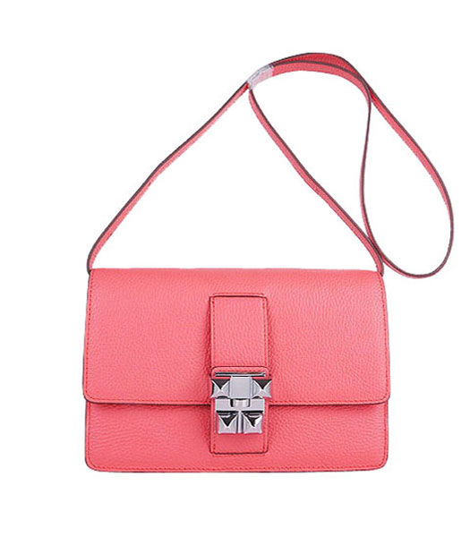 Hermes Constance Watermelon Light Watermelon Red Leather Shoulder Bag with Silver Metal