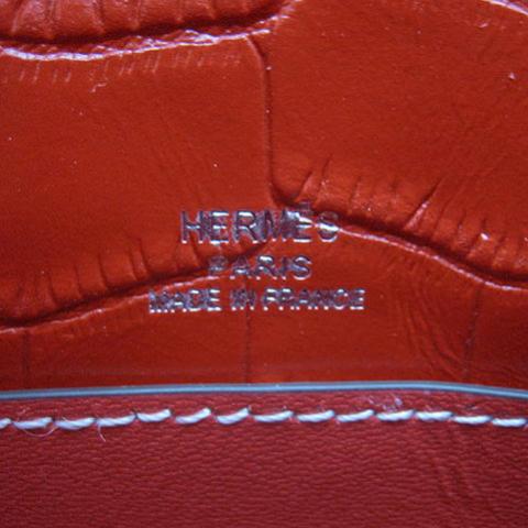 Hermes Crocodile  Veins Briefcase - Red -5