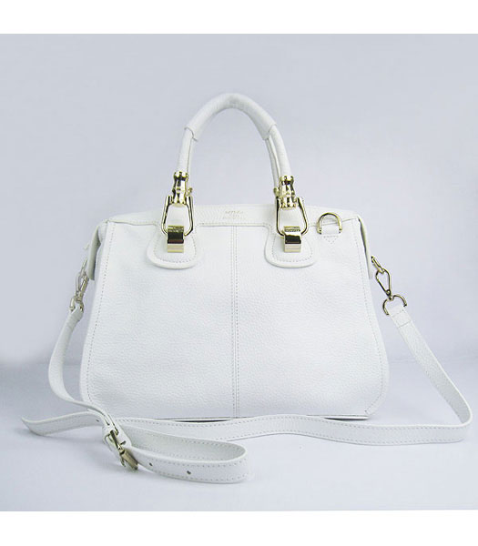 Hermes Double-duty Togo Leather Small Bag White