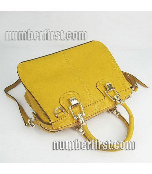 Hermes Double-duty Togo Leather Small Bag Yellow-4