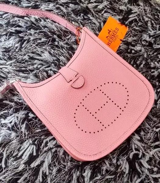 Hermes Evelyne Mini Messenger Bag in Cherry Pink Togo Leather