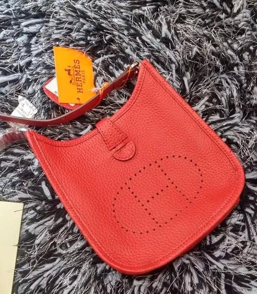 Hermes Evelyne Mini Messenger Bag in Red Togo Leather