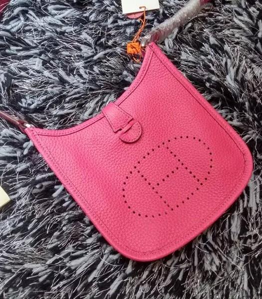 Hermes Evelyne Mini Messenger Bag in Rose Red Togo Leather
