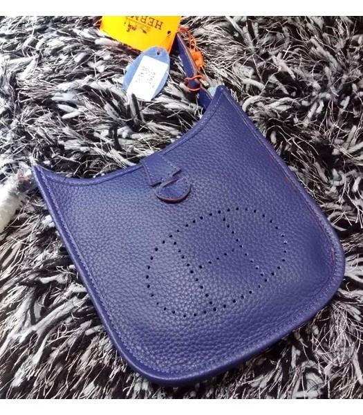 Hermes Evelyne Mini Messenger Bag in Sapphire Blue Togo Leather