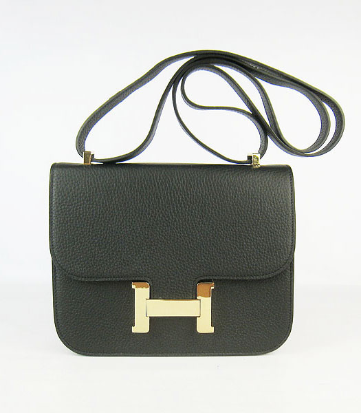 Hermes Golden Lock Messenger Bag in Black