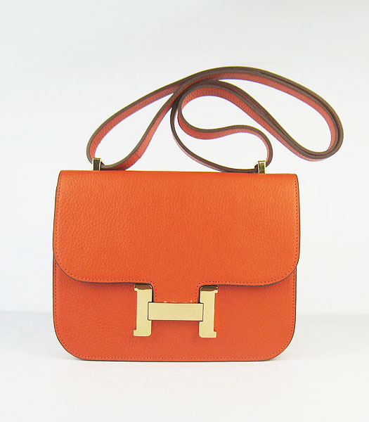 Hermes Golden Lock Messenger Bag Orange