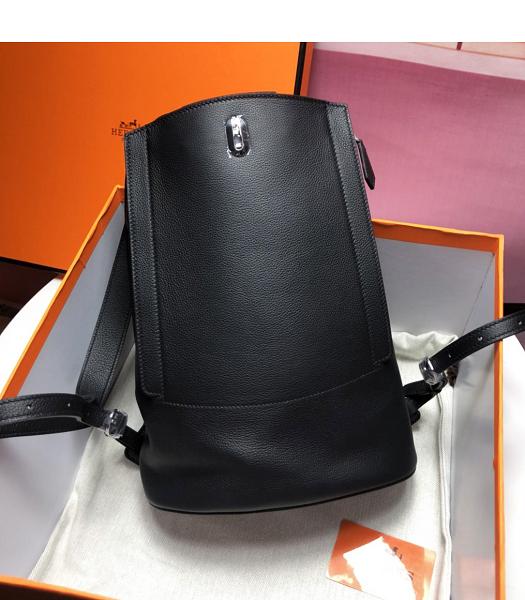 Hermes GR24 29cm Backpack Black Imported Togo Leather
