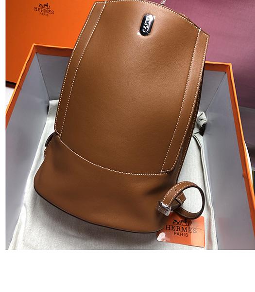 Hermes GR24 29cm Backpack Brown Imported Plain Swift Leather