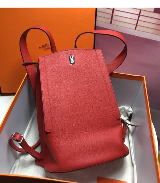 Hermes GR24 29cm Backpack Red Imported Togo Leather