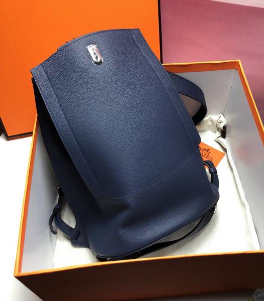 Hermes GR24 29cm Backpack Sapphire Blue Imported Togo Leather