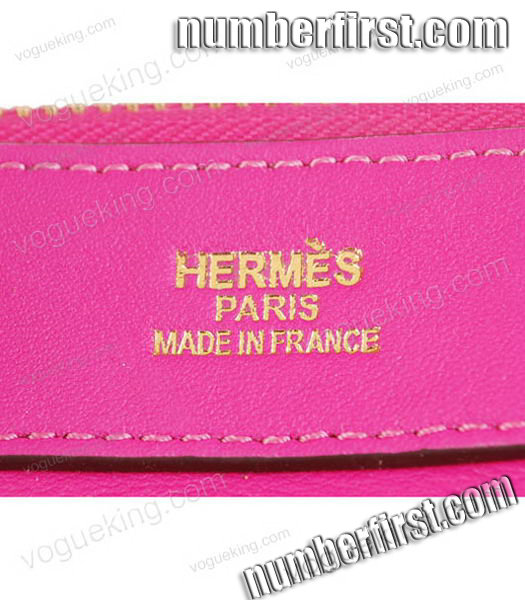 Hermes Horse-drawn Carriage Fuchsia Plain Veins Bag Golden Metal-4