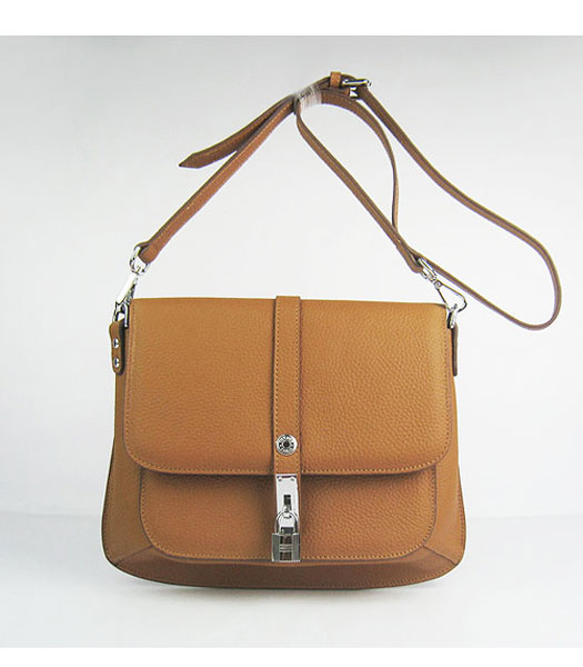 Hermes Jypsiere Togo Leather Small Messenger Bag in Light Coffee