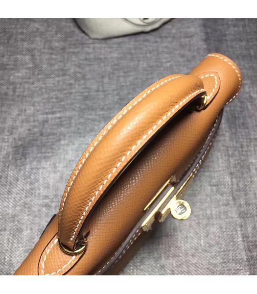 Hermes Kelly 20cm Coffee Original Leather Mini Tote Bag Golden Hardware-4