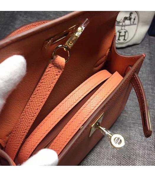 Hermes Kelly 20cm Orange Original Leather Mini Tote Bag Golden Hardware-2