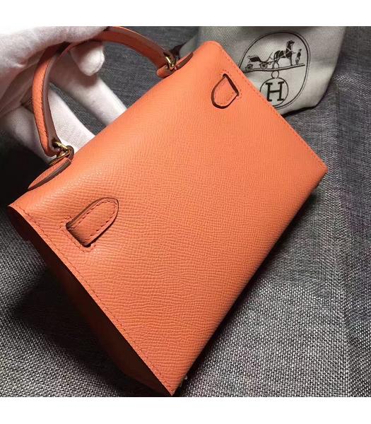 Hermes Kelly 20cm Orange Original Leather Mini Tote Bag Golden Hardware-5