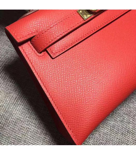 Hermes Kelly 20cm Red Original Leather Mini Tote Bag Golden Hardware-5