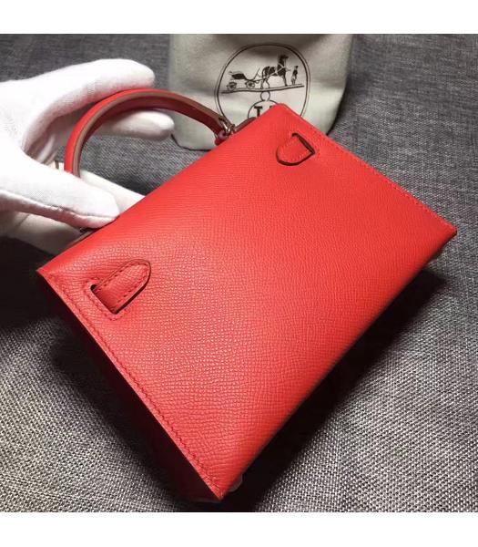 Hermes Kelly 20cm Red Original Leather Mini Tote Bag Silver Hardware-6