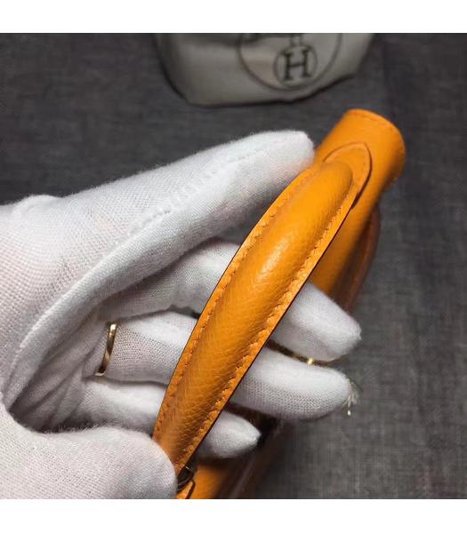 Hermes Kelly 20cm Yellow Original Leather Mini Tote Bag Golden Hardware-4
