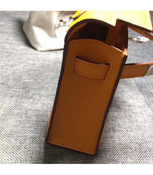 Hermes Kelly 20cm Yellow Original Leather Mini Tote Bag Silver Hardware-5