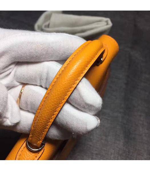 Hermes Kelly 20cm Yellow Original Leather Mini Tote Bag Silver Hardware-6