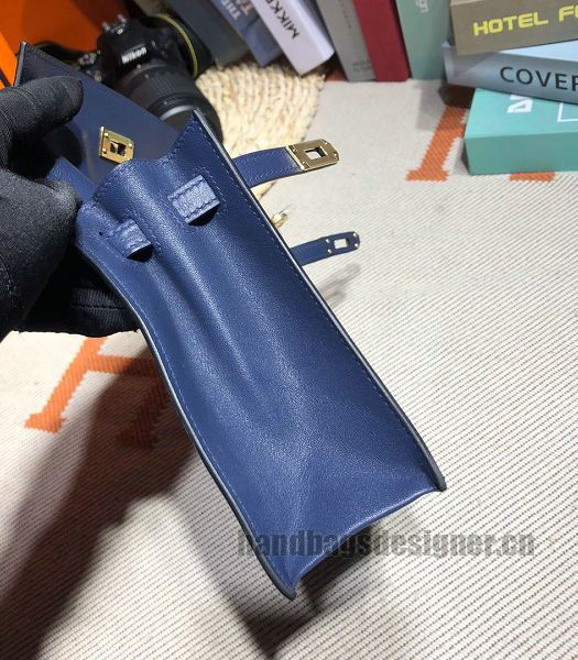 Hermes Kelly 22cm DanSe Dark Blue Imported Swift Leather Golden Metal Handbag-2