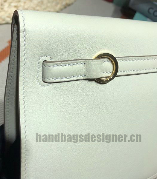Hermes Kelly 22cm DanSe Offwhite Imported Swift Leather Golden Metal Handbag-5