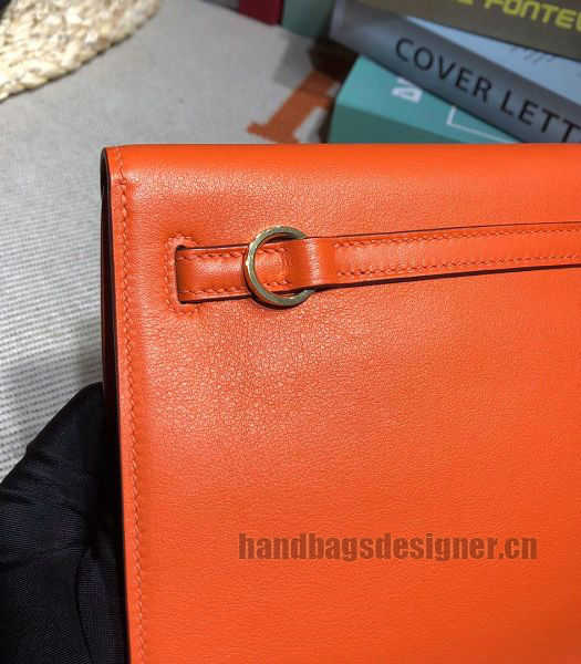 Hermes Kelly 22cm DanSe Orange Imported Swift Leather Golden Metal Handbag-2