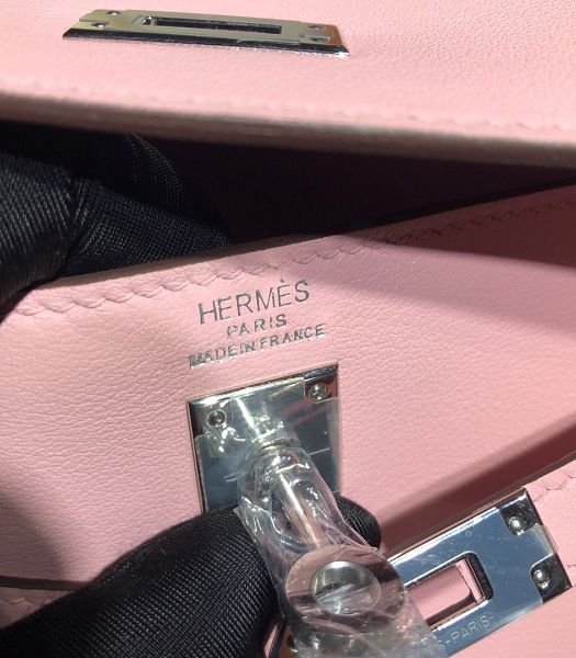 Hermes Kelly 22cm DanSe Pink Imported Swift Leather Silver Metal Handbag-2