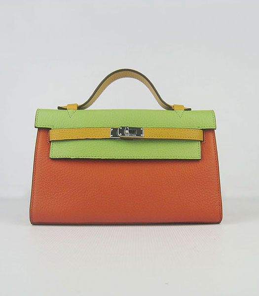 Hermes Kelly 22cm Three-color Togo Leather Silver Metal