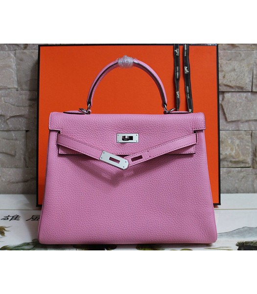 Hermes Kelly 28cm Original Togo Leather Bag In Cherry Pink