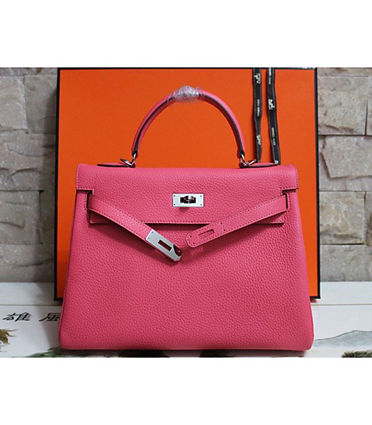 Hermes Kelly 28cm Original Togo Leather Bag In Lipstick Pink