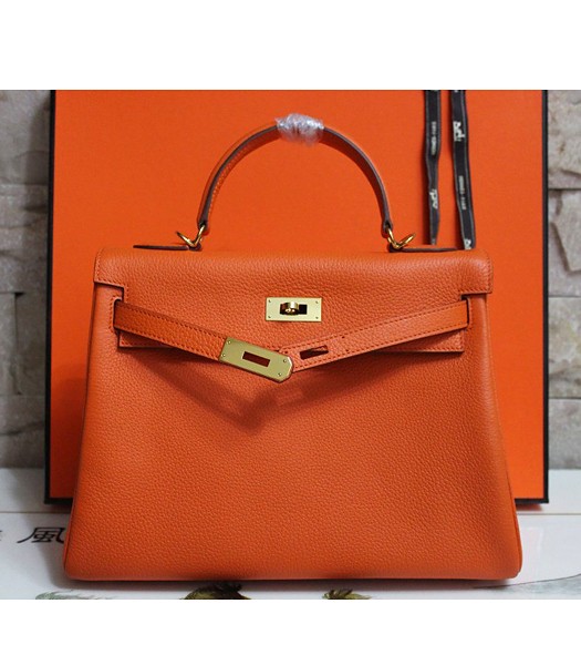 Hermes Kelly 32cm Original Togo Leather Bag In Orange