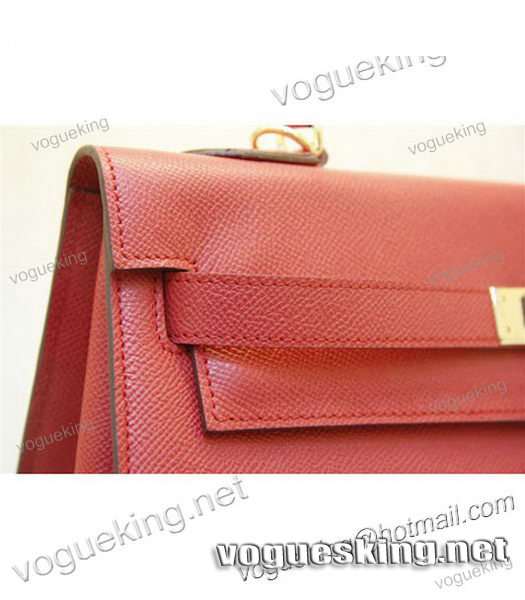 Hermes kelly 32cm Red Palm Print Leather Bag-2