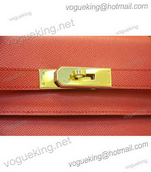 Hermes kelly 32cm Red Palm Print Leather Bag-4