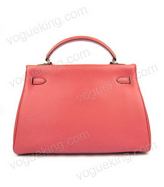 Hermes Kelly 32cm Watermelon Red Plain Veins Bag with Silver Metal-2