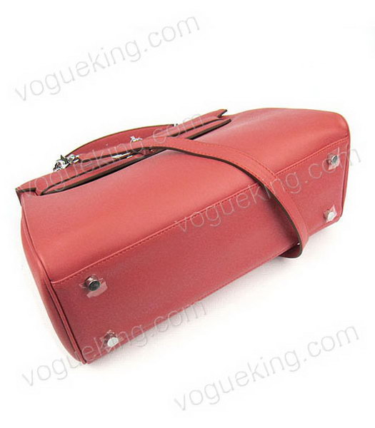 Hermes Kelly 32cm Watermelon Red Plain Veins Bag with Silver Metal-3