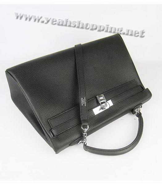 Hermes Kelly 35cm Black Togo Leather Bag Silver Metal-4