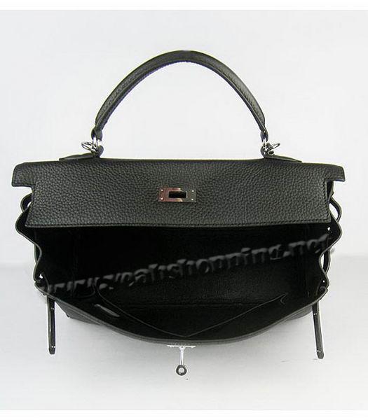 Hermes Kelly 35cm Black Togo Leather Bag Silver Metal-5