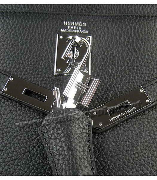 Hermes Kelly 35cm Black Togo Leather Bag Silver Metal-6
