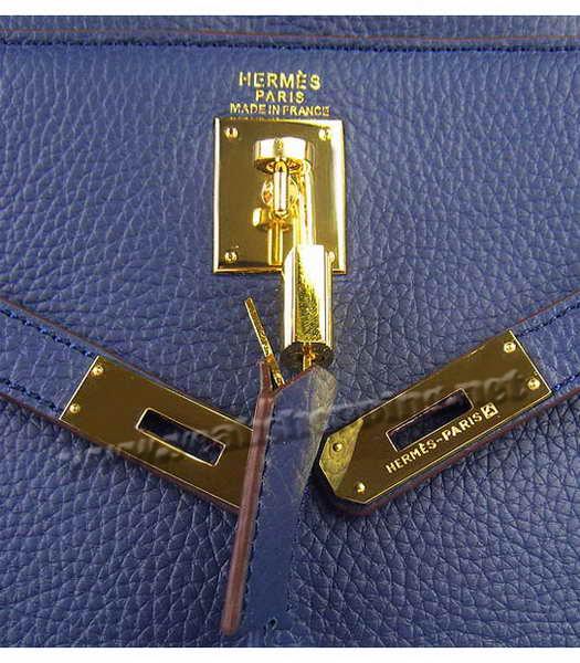 Hermes Kelly 35cm Dark Blue Togo Leather Bag Golden Metal-6