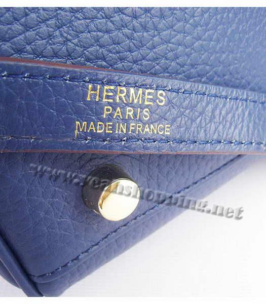 Hermes Kelly 35cm Dark Blue Togo Leather Bag Golden Metal-8