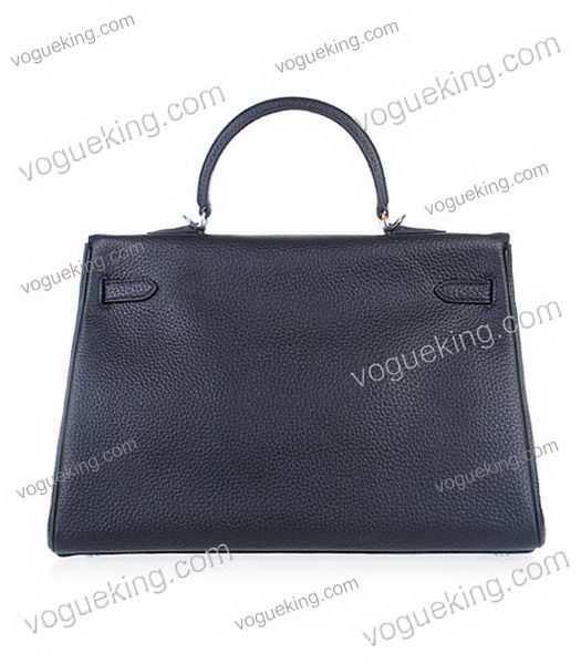 Hermes Kelly 35cm Horse-drawn Carriage Black Togo Leather Bag Silver Metal-2
