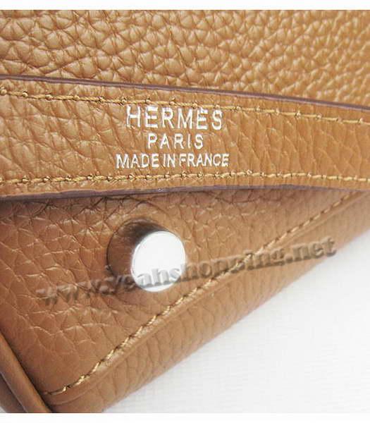 Hermes Kelly 35cm Light Coffee Togo Leather Bag Silver Metal-7